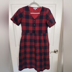 Polagram Buffalo Plaid Red And Blue Dress